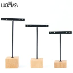 3pcs/lot Jewelry Display for earrings T-Bar Wooden Base Earrings Rack Holder Earrings Organizer Showcase Ear Studs Stand