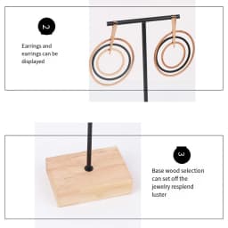 3pcs/lot Jewelry Display for earrings T-Bar Wooden Base Earrings Rack Holder Earrings Organizer Showcase Ear Studs Stand