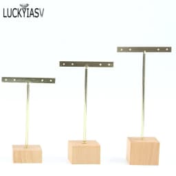 3pcs/lot Jewelry Display for earrings T-Bar Wooden Base Earrings Rack Holder Earrings Organizer Showcase Ear Studs Stand