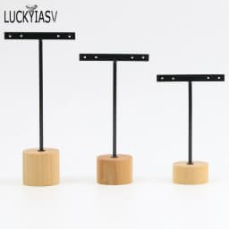 3pcs/lot Jewelry Display for earrings T-Bar Wooden Base Earrings Rack Holder Earrings Organizer Showcase Ear Studs Stand