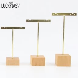 3pcs/lot Jewelry Display for earrings T-Bar Wooden Base Earrings Rack Holder Earrings Organizer Showcase Ear Studs Stand