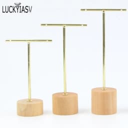 3pcs/lot Jewelry Display for earrings T-Bar Wooden Base Earrings Rack Holder Earrings Organizer Showcase Ear Studs Stand