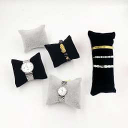 Black/Grey Velvet Bracelet Pillow Display Holder Watch Packaging Organizer Wholesale Bangle Soft Cushion Collection Storage Case