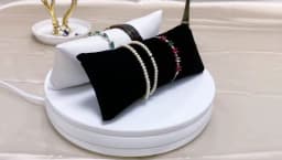 Black/Grey Velvet Bracelet Pillow Display Holder Watch Packaging Organizer Wholesale Bangle Soft Cushion Collection Storage Case