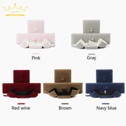 High-Grade Velvet Button Mongolian Double Open Jewelry Box Velvet Ring Ring Bracelet Necklace Packaging Jewelry Box