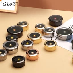 Jewelry Storage Box Gemstone Box Metal Plating Transparent Round Rotating Surface Bare Stone Color Diamond Display Box