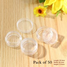 10/50/100Pcs/set Transparent Plastic Jewelry Bead Storage Box Small Bottom Round Container Jars Make Up Organizer Storage Boxes