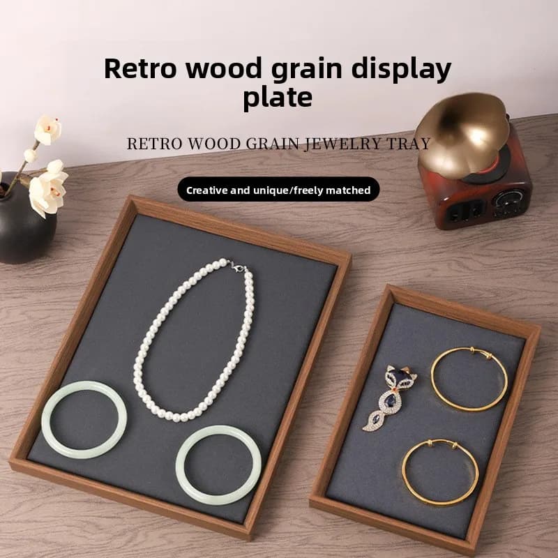 Jewelry Look Empty Tray Black Walnut Wooden Display Tray Jewelry Storage Bracelet Ornament Necklace