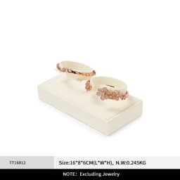 WoodTen Beige Jewelry Display Stand Microfiber Retail Jewelry Stand for Earring Necklace Watch Ring Counter Jewelry Display Prop