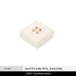 WoodTen Beige Jewelry Display Stand Microfiber Retail Jewelry Stand for Earring Necklace Watch Ring Counter Jewelry Display Prop