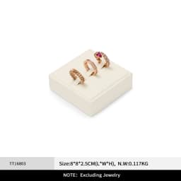 WoodTen Beige Jewelry Display Stand Microfiber Retail Jewelry Stand for Earring Necklace Watch Ring Counter Jewelry Display Prop