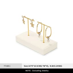 WoodTen Beige Jewelry Display Stand Microfiber Retail Jewelry Stand for Earring Necklace Watch Ring Counter Jewelry Display Prop
