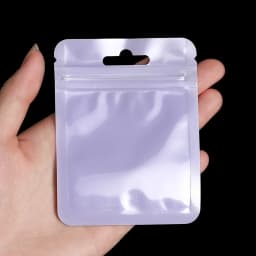 50pcs Resealable Plastic Bags Transparent Purple color Zip Lock Bags for DIY Anti-oxidation Jewelry Display Wrap Packaging Bag