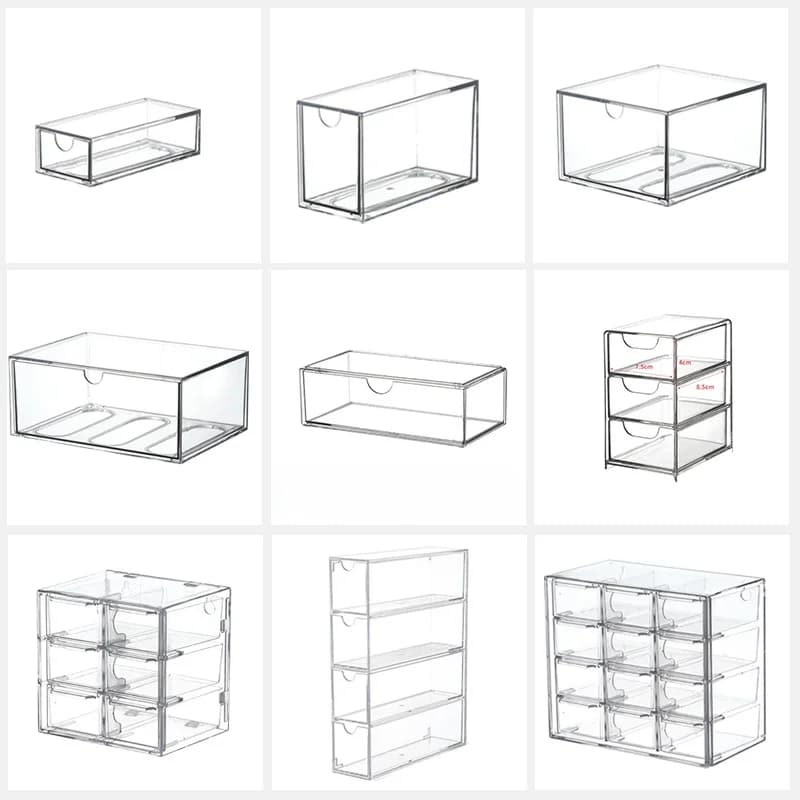 Acrylic Drawer Type Jewelry Box Hair Ties Cotton Swabs Hair Accessories Hair Clips Hair Bands Elastic Bands Storage Organizer