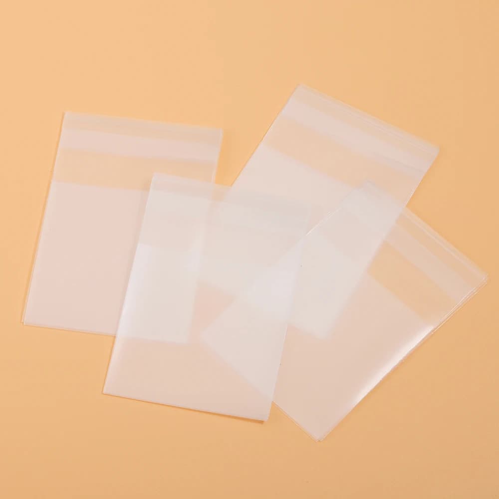100pcs Transparent Frosted Opp Bag Self Adhesive Pouch for DIY Handmade Candy Cookie Wedding Birthday Party Gift Packaging Bag