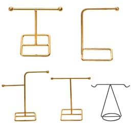 Metal Gold T-shaped Earrings Ring Necklace Watch Jewelry Shelf Jewelry Stand Counter Pendant Jewelry Organizer Display Stand