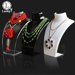 Portrait Acrylic Jewelry Display Stand Transparent Plastic Necklace Pendant Earring Showcase Prop for Model