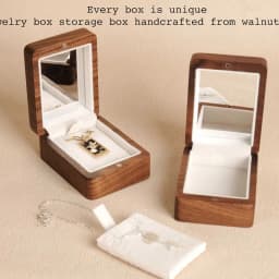 Wedding Necklace Box with Mirror Wood Jewelry Display Boxs Wedding Anniversary Gift for Her Luxurious Jewelry Box For Gifts