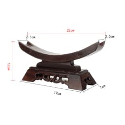 Sandalwood Carved Ivory Bracket Ox Horn Tray Wood Sword Display Katana Stand Holder Crescent Collectible Exhibition Wooden Stand