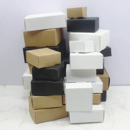 Multi Size 10Pcs Square White/Kraft /Black Packaging Box Wedding Party Favor Supplies Handmade Soap Chocolate plane box
