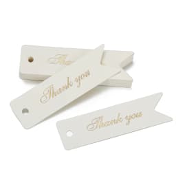 50pcs/Lot Bronzing Stamping Thank You Tags Black White Paper Card Handmade Gift Wrapping DIY Jewelry Accessories Price Label