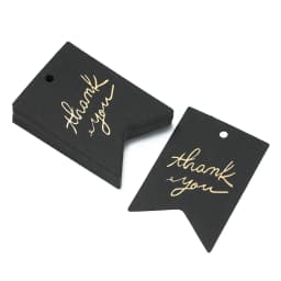 50pcs/Lot Bronzing Stamping Thank You Tags Black White Paper Card Handmade Gift Wrapping DIY Jewelry Accessories Price Label