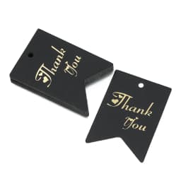 50pcs/Lot Bronzing Stamping Thank You Tags Black White Paper Card Handmade Gift Wrapping DIY Jewelry Accessories Price Label