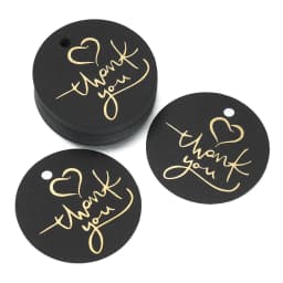50pcs/Lot Bronzing Stamping Thank You Tags Black White Paper Card Handmade Gift Wrapping DIY Jewelry Accessories Price Label
