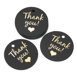 50pcs/Lot Bronzing Stamping Thank You Tags Black White Paper Card Handmade Gift Wrapping DIY Jewelry Accessories Price Label