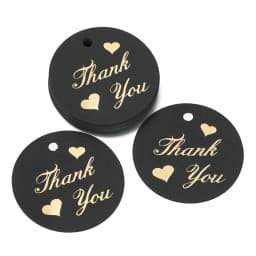 50pcs/Lot Bronzing Stamping Thank You Tags Black White Paper Card Handmade Gift Wrapping DIY Jewelry Accessories Price Label