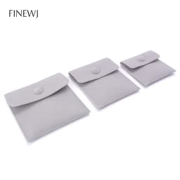 Luxury Velvet Gift Jewelry Pouch for Ring Necklace Earring Bracelet Packaging Wholesale Envelope Storage Bag with Snap Organizer