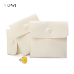 Luxury Velvet Gift Jewelry Pouch for Ring Necklace Earring Bracelet Packaging Wholesale Envelope Storage Bag with Snap Organizer