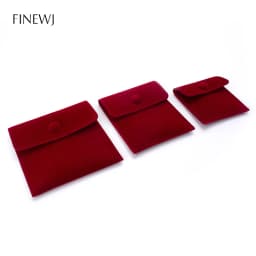 Luxury Velvet Gift Jewelry Pouch for Ring Necklace Earring Bracelet Packaging Wholesale Envelope Storage Bag with Snap Organizer