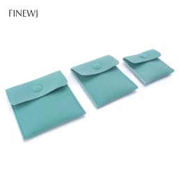 Luxury Velvet Gift Jewelry Pouch for Ring Necklace Earring Bracelet Packaging Wholesale Envelope Storage Bag with Snap Organizer