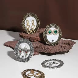 Oval Photo Frame Retro Earrings Storage Stand Jewelry Shop Display Shooting Props Home Decoration