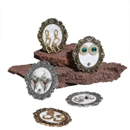 Oval Photo Frame Retro Earrings Storage Stand Jewelry Shop Display Shooting Props Home Decoration