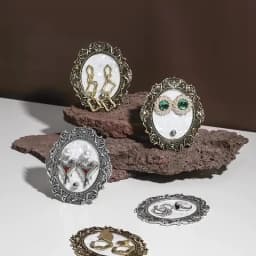 Oval Photo Frame Retro Earrings Storage Stand Jewelry Shop Display Shooting Props Home Decoration