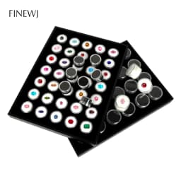 Novel Gem Jar Display Gemstone Insert Tray Jewelry Charms Beads Organizer White Foam Round Box Liner Show Case Holder Wholesale