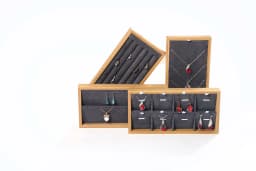 Organizer Jewelry Storage Bamboo Velvet Set Jewelry Display Tray Ring Box Earrings Necklaces Bracelets Pendants Display