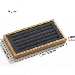 Organizer Jewelry Storage Bamboo Velvet Set Jewelry Display Tray Ring Box Earrings Necklaces Bracelets Pendants Display