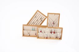 Organizer Jewelry Storage Bamboo Velvet Set Jewelry Display Tray Ring Box Earrings Necklaces Bracelets Pendants Display