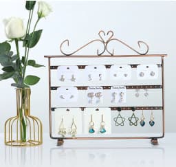 Metal Earring Organizer Household Wall Hanging Necklace Rack Ear Clip Jewelry Display Rack Ear Stud Bracelet Holder