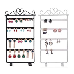 Metal Earring Organizer Household Wall Hanging Necklace Rack Ear Clip Jewelry Display Rack Ear Stud Bracelet Holder