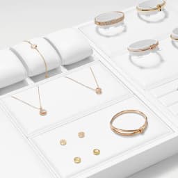 Oirlv Leather Jewelry Display Set Shop Cabinet Display Props Necklace Display Bust Jewelry Store Ring Earrings Bangle Tray