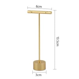 Gold Metal Hand Ring Holder Finger Jewelry Tower Earring T Bar Shelf Hanging Display Stand Ear Studs Storage Organizer Hole Rack