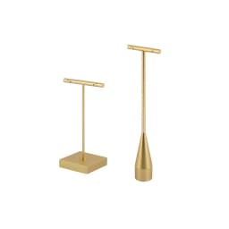 Gold Metal Hand Ring Holder Finger Jewelry Tower Earring T Bar Shelf Hanging Display Stand Ear Studs Storage Organizer Hole Rack