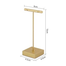 Gold Metal Hand Ring Holder Finger Jewelry Tower Earring T Bar Shelf Hanging Display Stand Ear Studs Storage Organizer Hole Rack