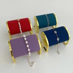 Sophisticated Bracelet and Watch Stand Modern Jewelry Bracelet Display Stand Holder with Metal Accent for Exhibitions