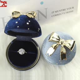 Latest Product Round Jewelry Box Creative Velvet Bow Ring Box Jewelry Boxes Jewelry Packaging for Ring Earring Pendant Organizer