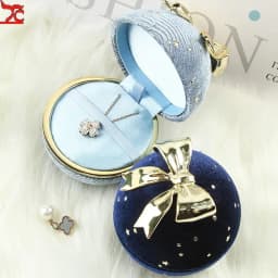 Latest Product Round Jewelry Box Creative Velvet Bow Ring Box Jewelry Boxes Jewelry Packaging for Ring Earring Pendant Organizer
